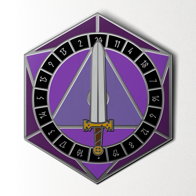 NORSE FOUNDRY D20 SWORD SPINNER PURPLE PIN