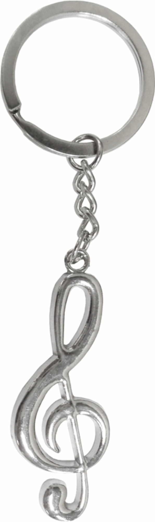 TREBLE CLEF SILVER PLATED KEYCHAIN