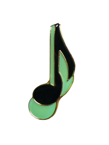 1.25" ENAMEL PIN 1/8 EIGHT BLACK MUSICAL NOTE