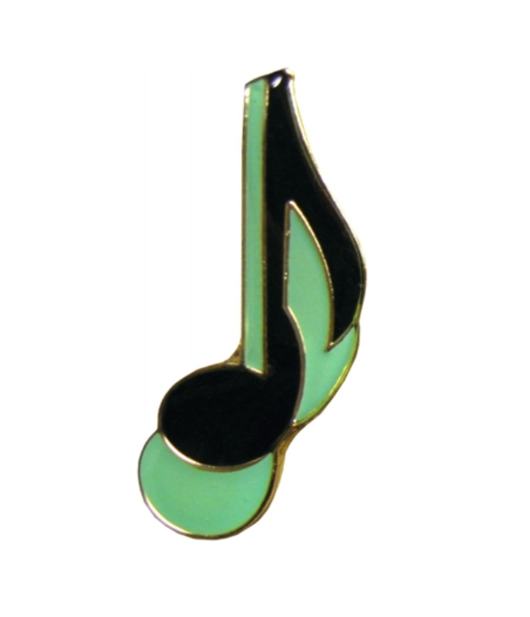 1.25" ENAMEL PIN 1/8 EIGHT BLACK MUSICAL NOTE
