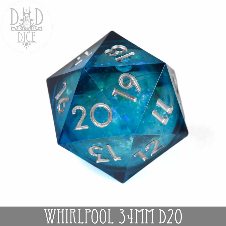 DND DICE WHIRLPOOL LIQUID CORE COUNTDOWN 34MM D20