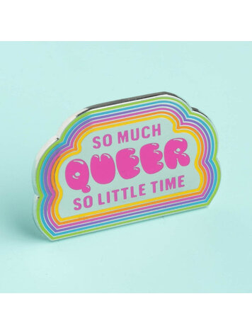 SO MUCH QUEER SO LITTLE TIME ENAMEL PIN