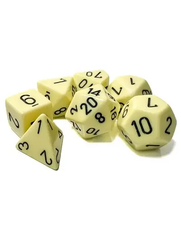CHESSEX CHX 25462 POLYHEDRAL 7 DIE SET OPAQUE PASTEL YELLOW W BLACK
