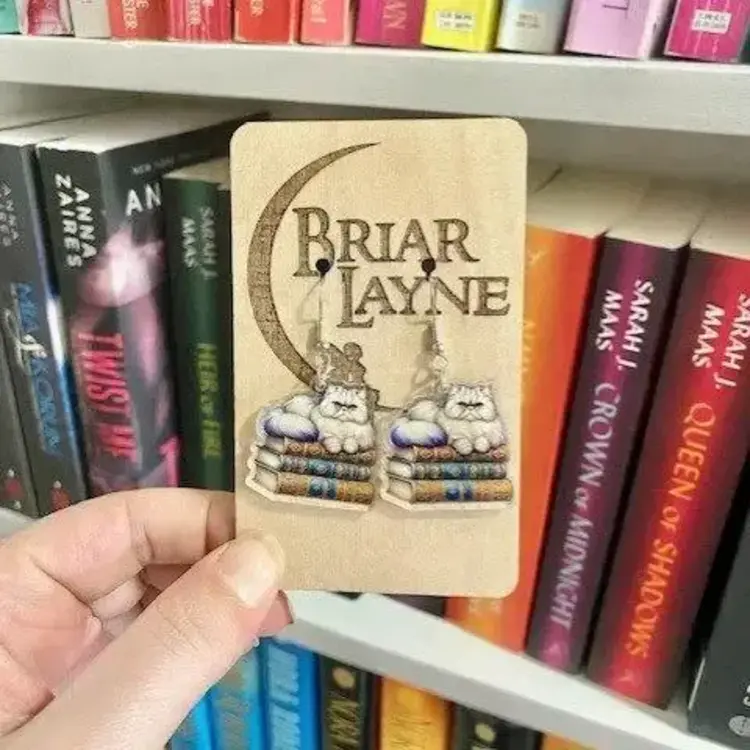 BOOKS AND CATS THEMED BOOKLOVER EARRINGS