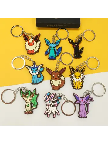 POKEMON EEVEE EVOLUTIONS WOODEN KEYCHAIN