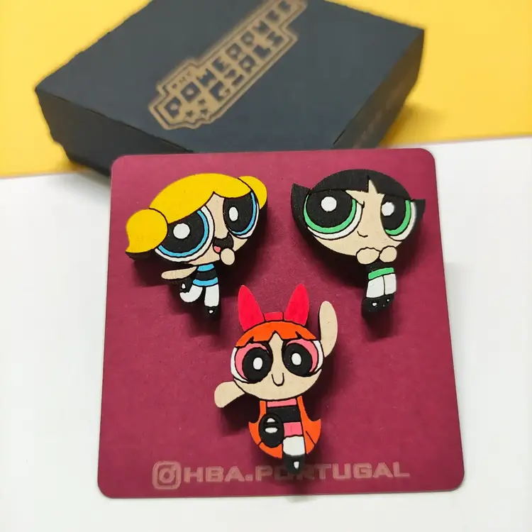 POWERPUFF GIRLS WOODEN PIN