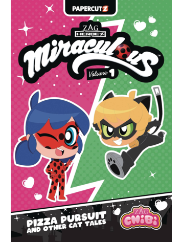 PAPERCUTZ MIRACULOUS LADYBUG CHIBI HC VOL 01 PIZZA PURSUIT & OTHER CAT TALES