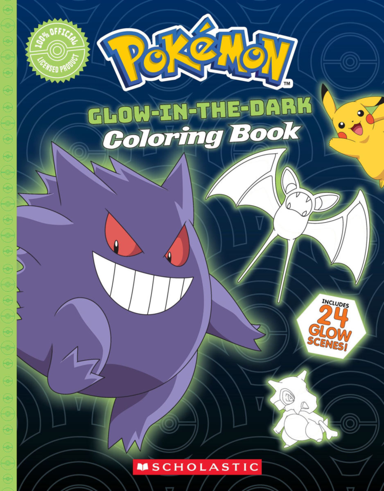 SCHOLASTIC INC. POKEMON GLOW IN THE DARK COLORING BOOK