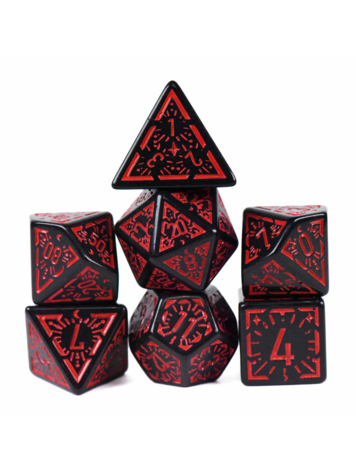 DND DICE CRIMSON DAWN RPG DICE SET