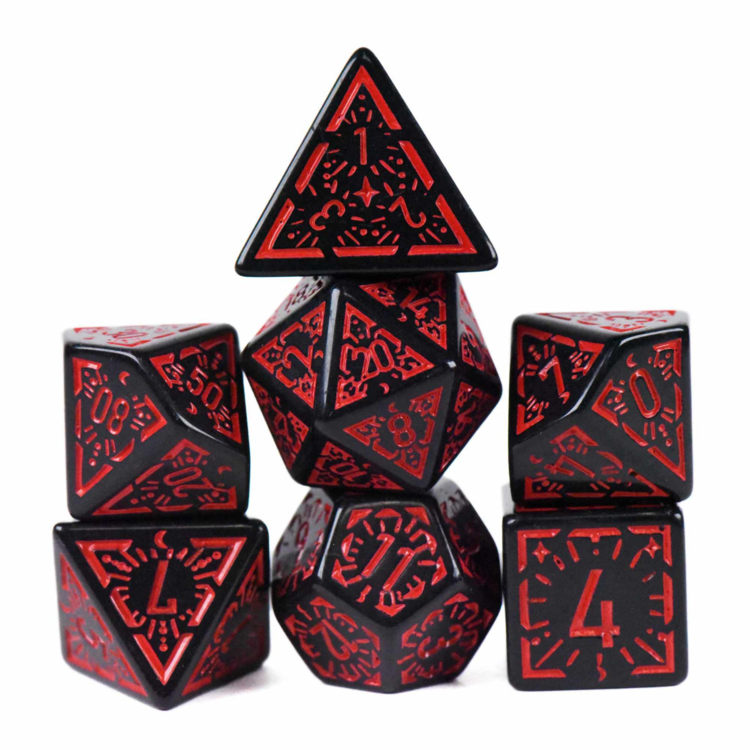DND DICE CRIMSON DAWN RPG DICE SET