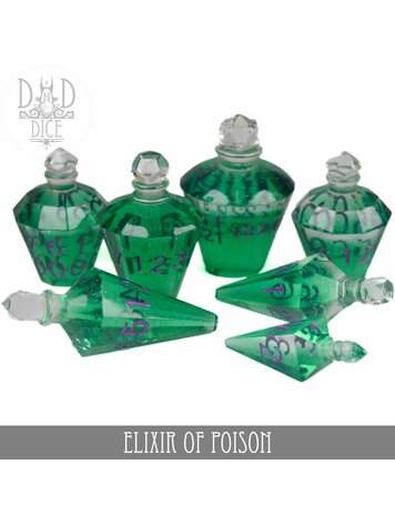DND DICE ELIXIR OF POISON HANDMADE RPG DICE SET