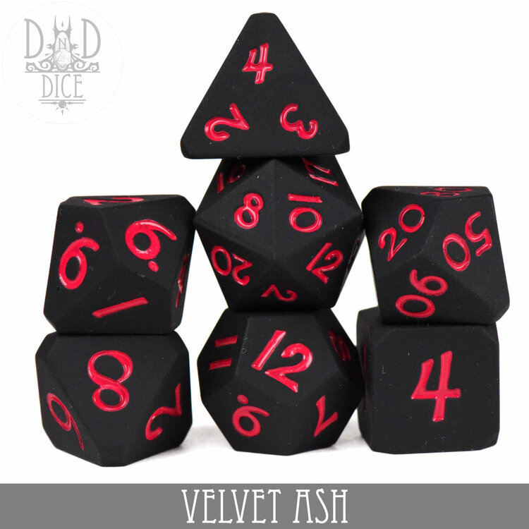 DND DICE VELVET ASH SILICONE RPG DICE SET