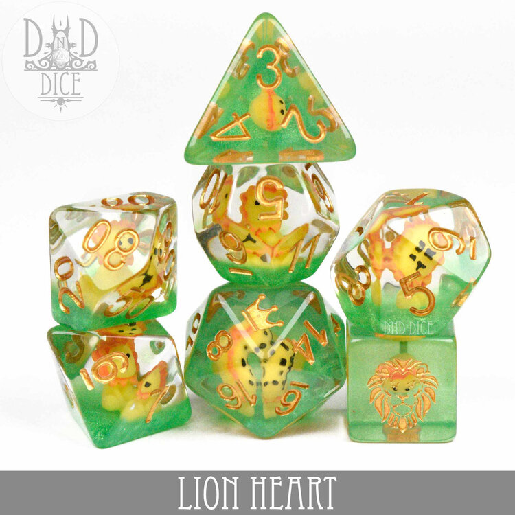 DND DICE LION HEART RPG DICE SET
