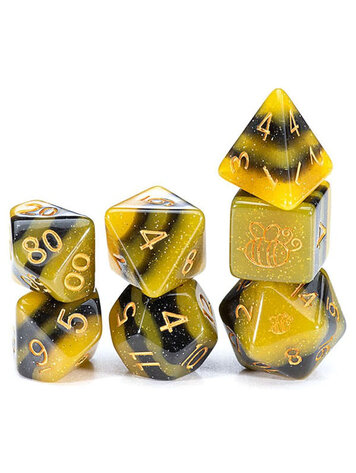 SUI GENERIS ELECTRIC BUMBLE BEE 7PC RPG POLY DICE SET