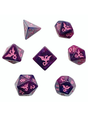 SWIRL DRAGON FAERIE 7 CT RPG DICE SET