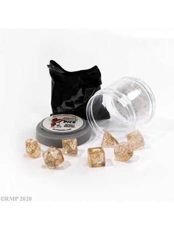 REAPER MINIATURES PIZZA DUNGEON DICE BOSS GLITTER GOLD