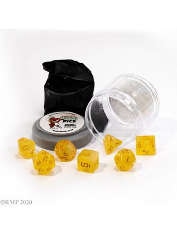 REAPER MINIATURES PIZZA DUNGEON DICE LUCKY GEM YELLOW
