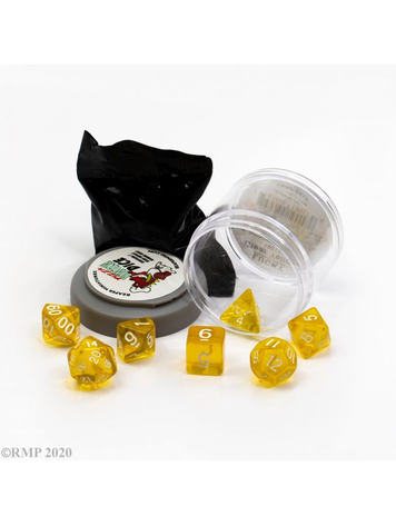 REAPER MINIATURES PIZZA DUNGEON DICE LUCKY CLEAR YELLOW