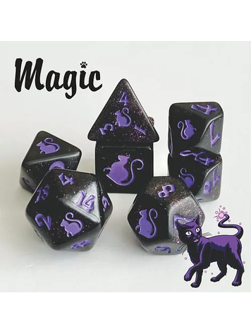 KITTY CLACKS MAGIC 7 CT RPG DICE SET