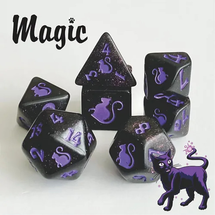 KITTY CLACKS MAGIC 7 CT RPG DICE SET