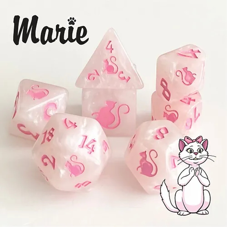 KITTY CLACKS MARIE 7 CT RPG DICE SET
