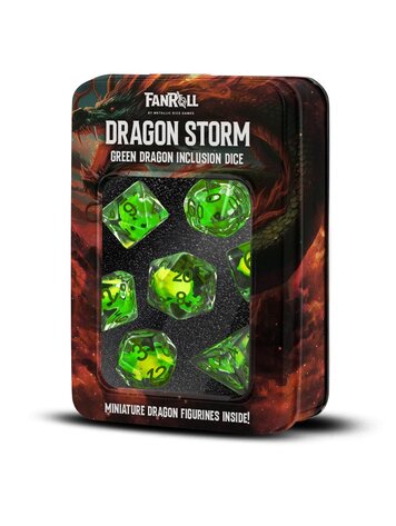 FANROLL FANROLL DRAGON STORM INCLUSION DICE GREEN DRAGON