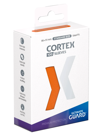 ULTIMATE GUARD CORTEX SLEEVES STANDARD SIZE GLOSSY ORANGE 100CT