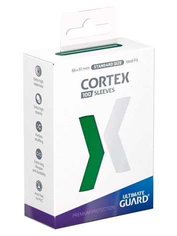 ULTIMATE GUARD CORTEX SLEEVES STANDARD SIZE GLOSSY GREEN 100CT