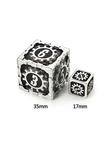 HYMGHO HYMGHO MYTHIC SIZE COGCRAFT FIDGET D6 - DIESEL- BLACK & SILVER