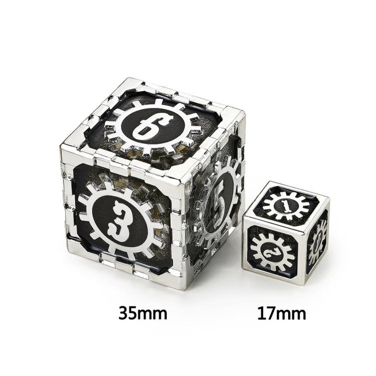 HYMGHO HYMGHO MYTHIC SIZE COGCRAFT FIDGET D6 - DIESEL- BLACK & SILVER