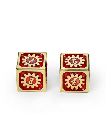 HYMGHO HYMGHO COGCRAFT FIDGET D6 - EMBERFORGE - RED & GOLD