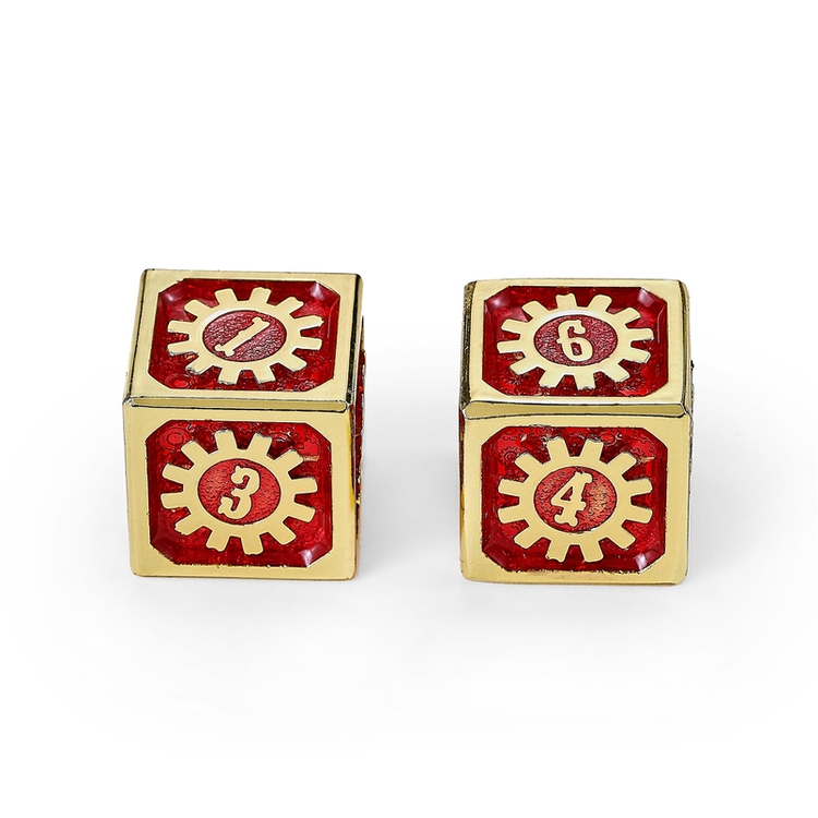 HYMGHO HYMGHO COGCRAFT FIDGET D6 - EMBERFORGE - RED & GOLD