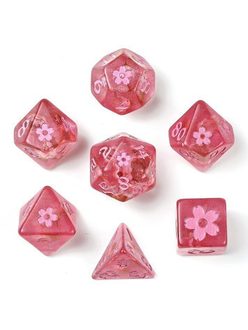 HYMGHO HYMGHO WYRMFORGED ROLLERS SAKURA BLOSSOM RPG DICE SET - PINK INK