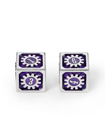 HYMGHO HYMGHO COGCRAFT FIDGET D6 - CHRONONAUT - PURPLE & SILVER