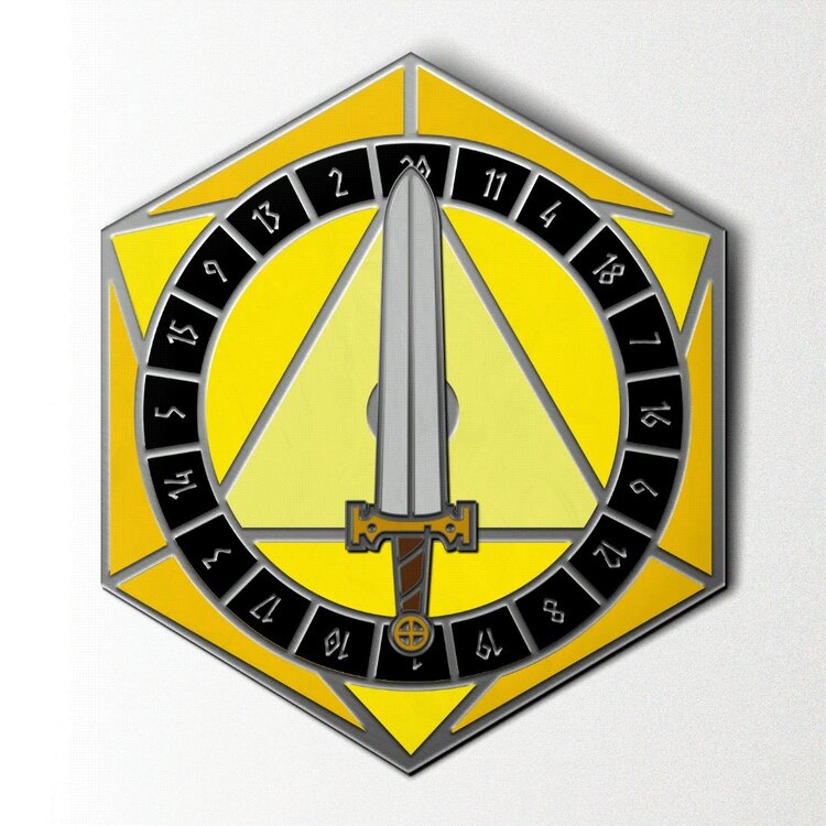 D20 SWORD SPINNER YELLOW PIN