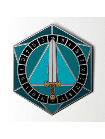 NORSE FOUNDRY D20 SWORD SPINNER TEAL PIN