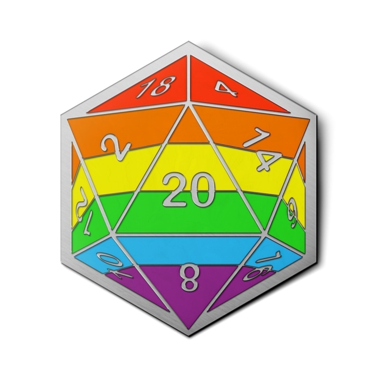 NORSE FOUNDRY PRIDE FLAG PIN RAINBOW D20