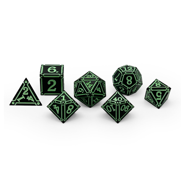 NORSE FOUNDRY IRONWORKS WITCHES HEART METAL RPG DICE SET