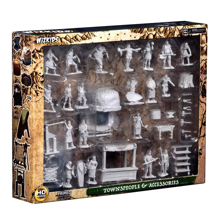 WIZKIDS WIZKIDS DEEP CUTS UNPAINTED MINIATURES TOWNSPEOPLE & ACCESSORIES