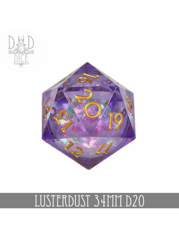 DND DICE 34MM D20 LUSTERDUST LIQUID CORE COUNTDOWN