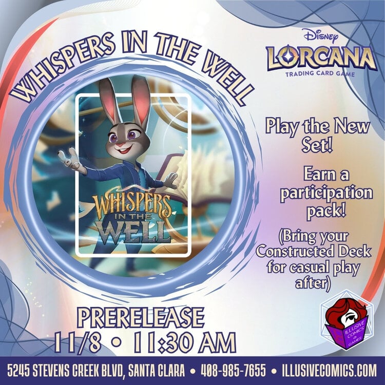 LORCANA WHISPERS IN THE WELL PRERELEASE PACK RUSH 11/8 @ 11;30 AM