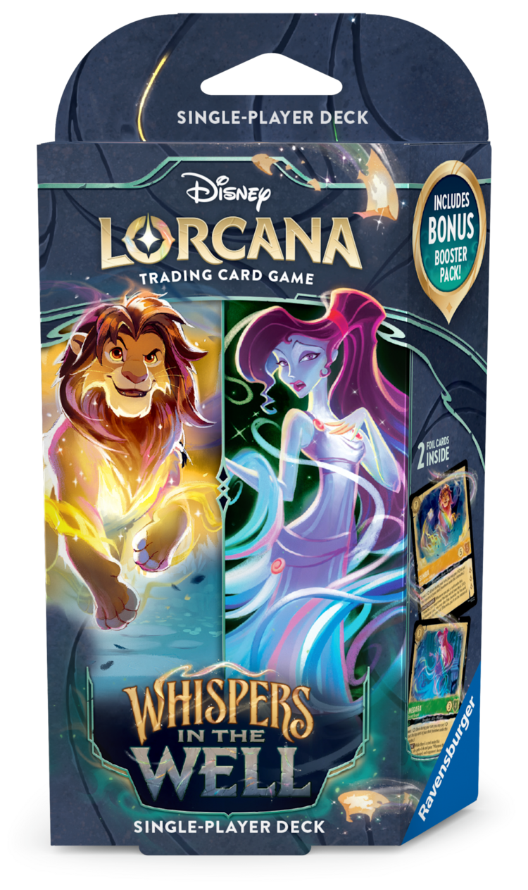 RAVENSBURGER DISNEY LORCANA TCG WHISPERS IN THE WELL STARTER DECK SIMBA AND MEGARA