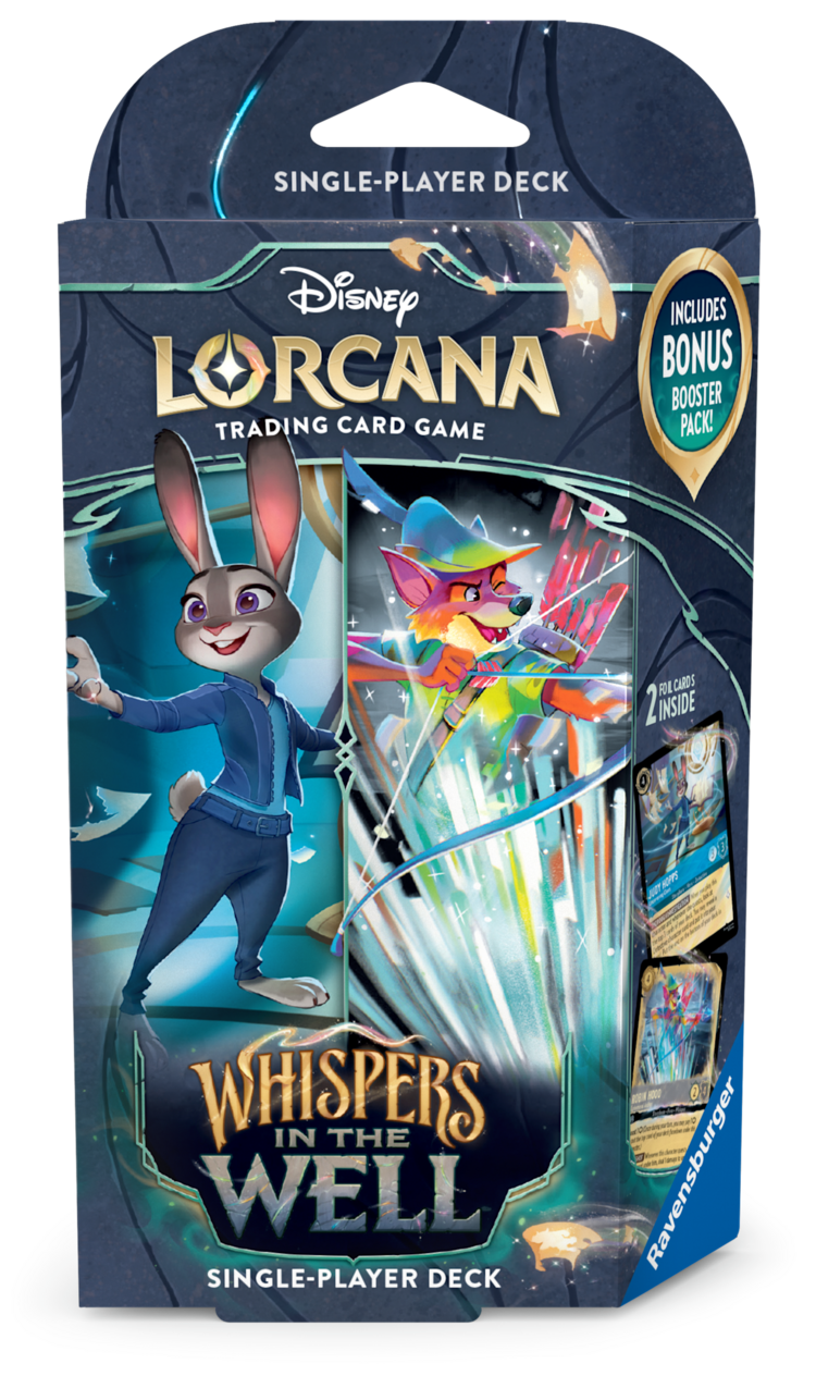 RAVENSBURGER DISNEY LORCANA TCG WHISPERS IN THE WELL STARTER DECK JUDY HOPPS AND ROBIN HOOD