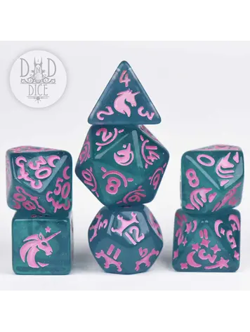 DND DICE UNICORN PRINCESS RPG DICE SET