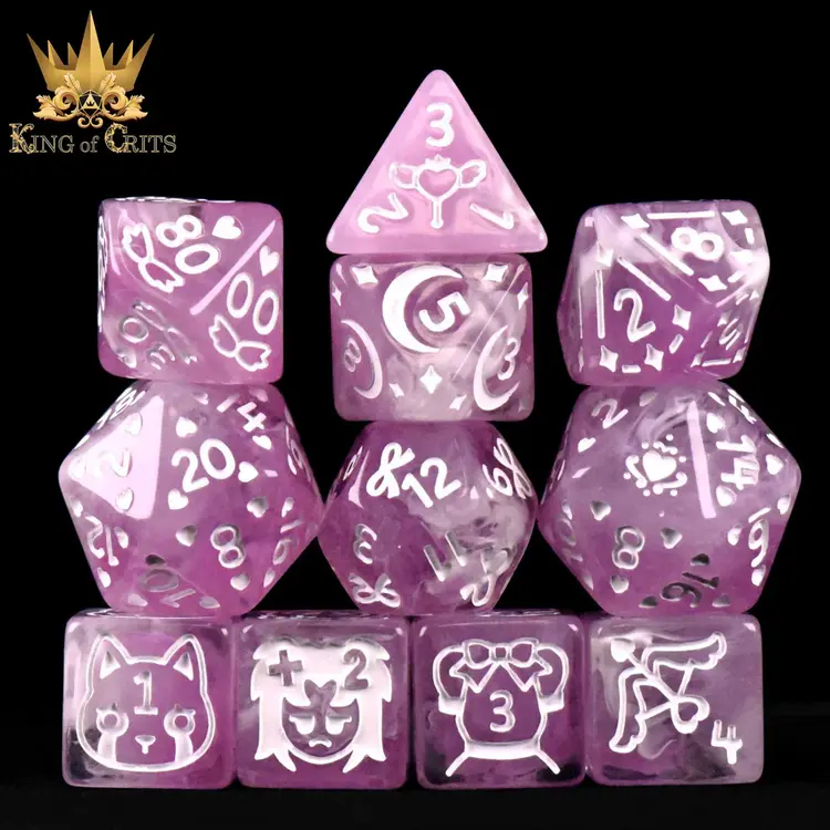 DND DICE MAGICAL GIRLS 11 DICE RPG SET