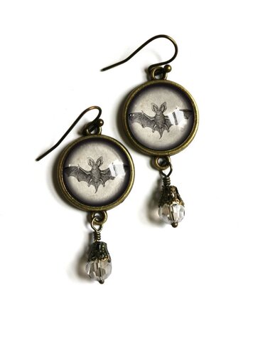 VICTORIAN BAT GOTH EARRINGS