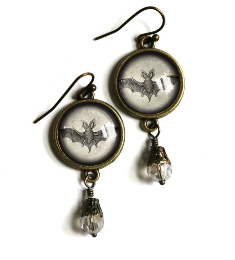 VICTORIAN BAT GOTH EARRINGS