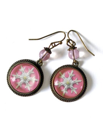 PINK SNOWFLAKE EARRINGS