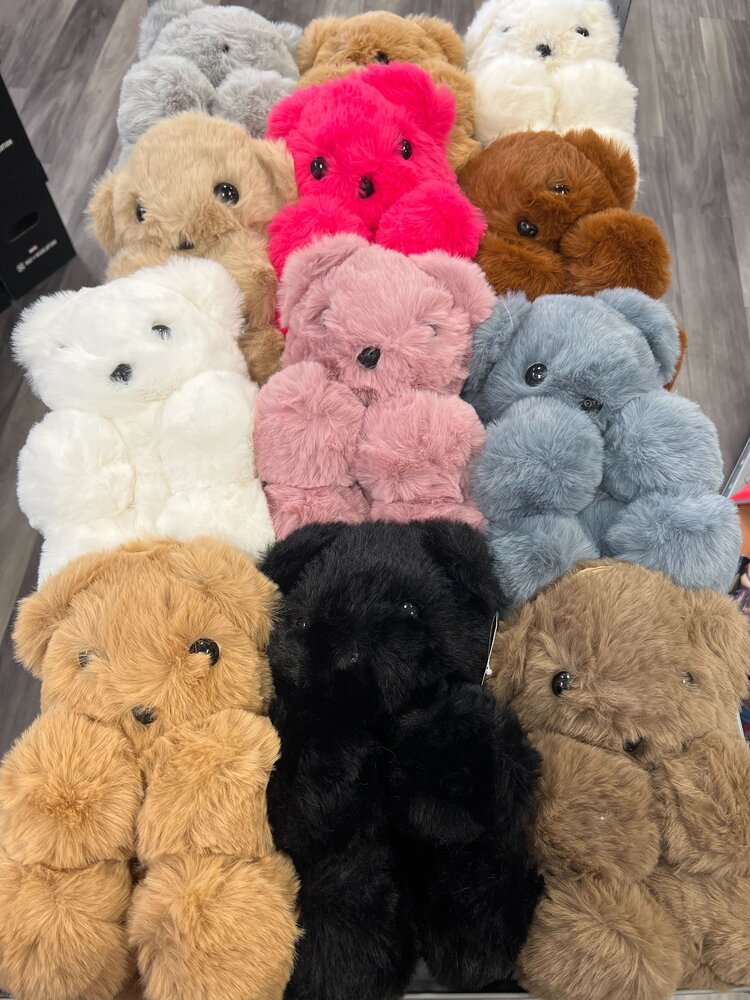 TEDDY BEAR FAUX FUR CROSSBODY BAG BACKPACK