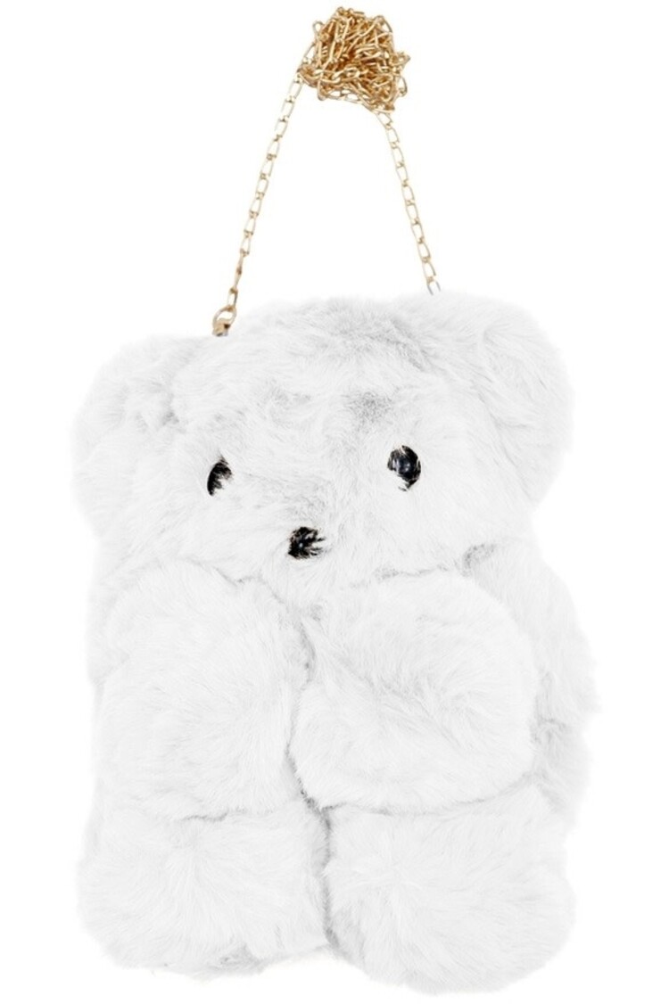 TEDDY BEAR FAUX FUR CROSSBODY BAG BACKPACK